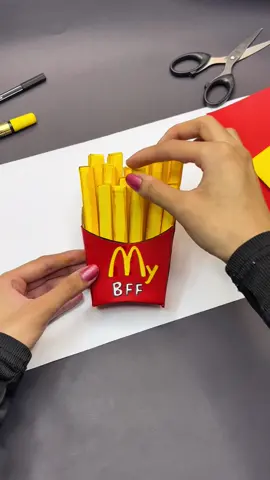 French Fries craft card 🍟💖 #DIY #tutorial #gift #foryou