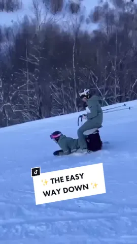 ⛷️ That’s one way to get down the slope  😆 10/10 for creativity @jennyrpy #WeDare2b