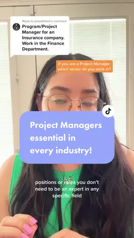 Replying to @janeattiktok project Managers exist in EVERY industry? If you are a PM, which sector do you work in? #projectmanager #projectmanagement #careertransition #remotework #jobtips #transparency #jobsearch #wfh #pmtok 