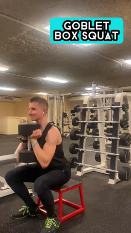 The Goblet Box Squat is one of my favorite movements to teach beginners proper squat form. Holding the weight in front forces you to keep a tight core, and the box provides an external cue to assure you reach proper depth with your hips. 💪🏻 It’s an excellent movement for advanced exercisers too! In this video, I’m using a 90 pound dumbbell, and you best believe my legs and abs were working hard! 🥵 #squatday #legday #personaltrainer #workouttips #workoutadvice #fatlosshelp 