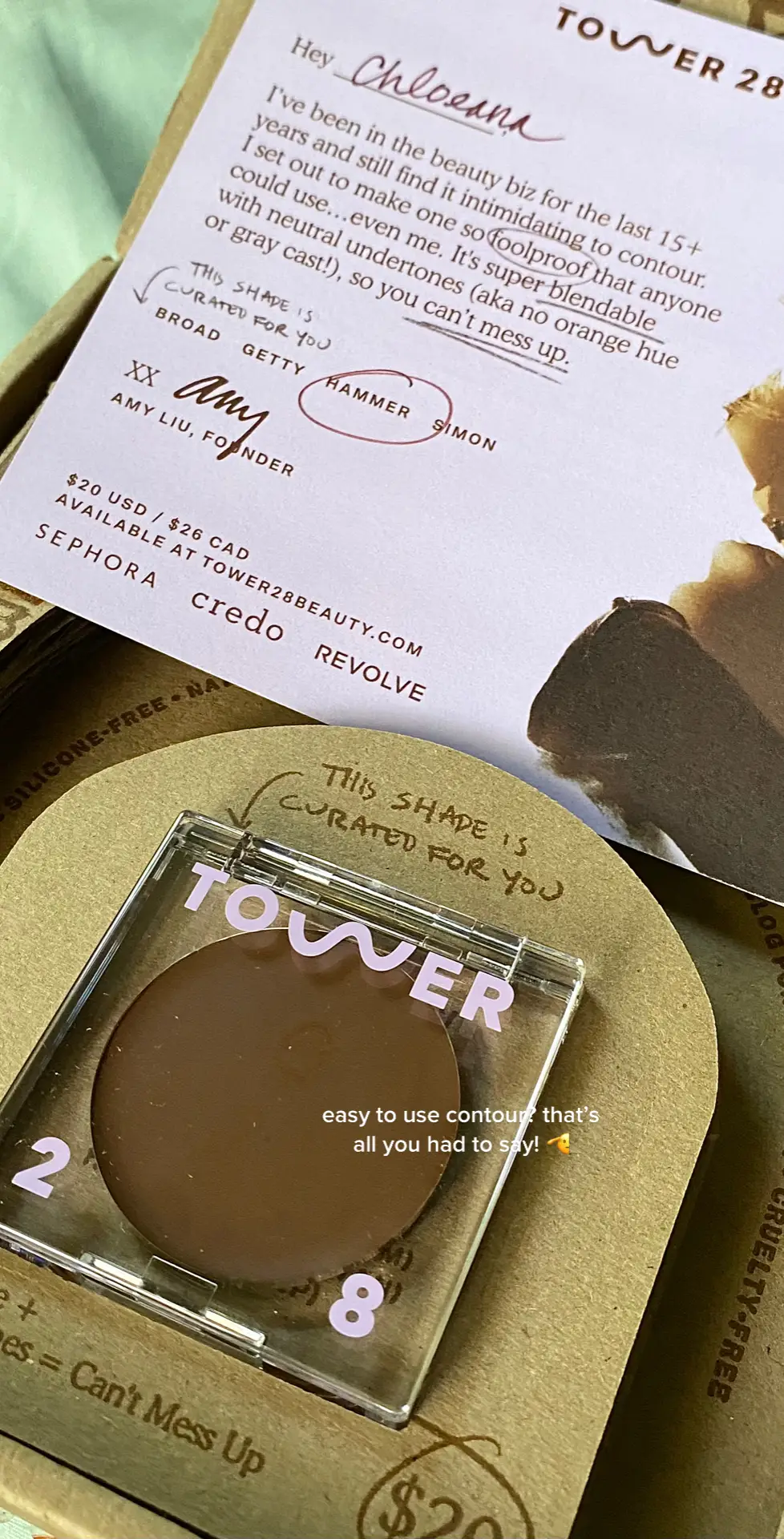 ilysmmmm @tower28beauty 🫶🏽✨💛 easy contour? perfect for a makeup beginner like me.. #tower28beauty #sculptino #beginnermakeup #minimalistmakeup #newmakeup 