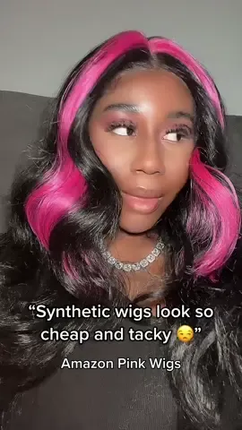 Not on this side they don’t 😌🙇🏾‍♀️ #syntheticwig #sensationnelwigs #hairmyths #wigmyths #blackgirltiktok #hairinfluencer #blackgirl #pinkwigs #amazonwigs 