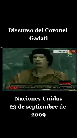 Discurso del Coronel Gadafi en la ONU 🇺🇳