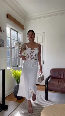 Grwm for my engagement party at a tequila bar! #grwm #fyp #fashion #dresses #engagementoutfit #whitedress 