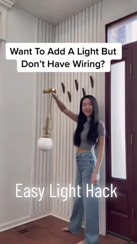 EASY NO WIRE LIGHT HACK #DIY #diyproject #lightinghack #homedesign #diyhack #homeinspo #lightdesign  