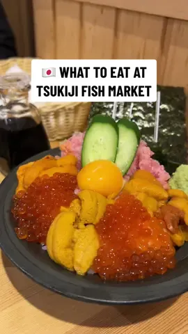 Indulge in all the fresh seafood at Tsukiji Fish Market in Tokyo, Japan 🐟 Loved the fresh uni bowls from Unitora Nakadori 📍 & sweet fluffy tamagoyaki 🇯🇵  #japan #japanesefood #tsukijifishmarket #tsukijioutermarket #japantiktok #travel #travelbucketlist #traveltok #tokyo #seafood #travellife 