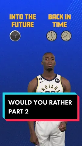 would you rather travel back in time or to the future?🕰️ #wouldyourather #pacers #NBA #timetravel 