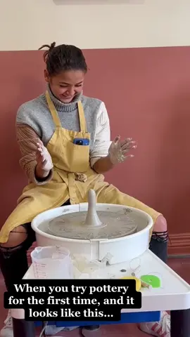 I tried pottery for the first time & this is how it turned out…🤭🫣 #fyp #pottery #fail #trending #OhNo #ohnono #foryoupage  #art #funnymoments 