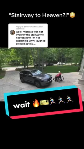 Replying to @darlenemartinez302 THIS… 🤣 #stairwaytoheaven #heaven #ticket #hell #omg #granny #joke #greenscreen #funny #pov #wheelchair #fall #fail #chickinabun 