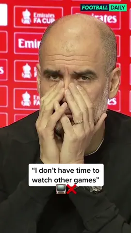 Pep says he is too busy to keep an eye on Man City’s rivals 👀 #fyp #ManCity #Arsenal #PremierLeague #FACup 