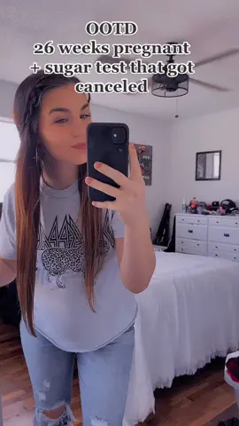 Outfit of the day and how my sugar test got CANCELED!!! 😆😆.  #imhungry #OOTD #26weekspregnant #pregnanttiktok #MomsofTikTok #sugartestpregnancy #appointmentcancelled 