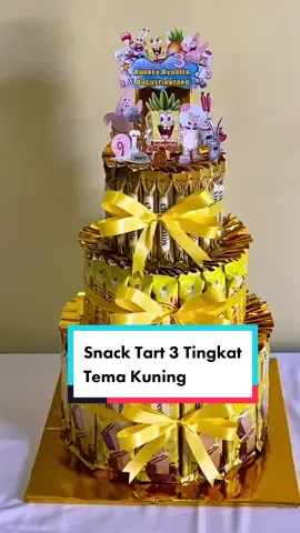 Bikin snack tart tema kuning..💛💛💛 #snacktart #snacktower #snackcake #kadoultah #kadounik #DIY 
