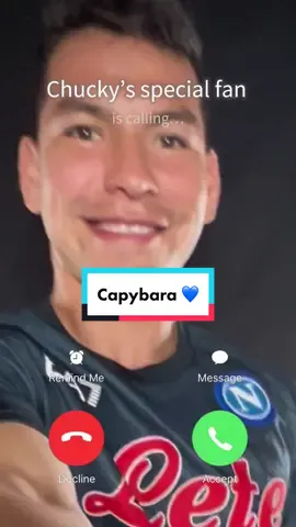 What a surprise 😯💙  #ForzaNapoliSempre #Lozano #Capybara #funny #Fyp 