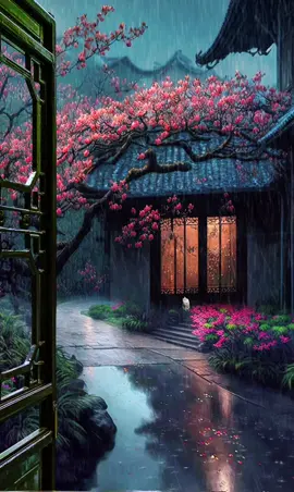 ✨☔️🌸💜✨ #foryou #beautiful #scenery #magical #rainyday #cure #nature #fyp ☔️