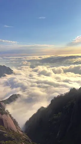Sea of clouds over Huangshan 黄山 in China. #fyp #china #viral #huangshan #黄山 #mountains #seaofclouds #clouds 