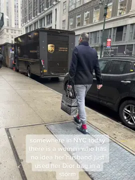 I would say that somewhere in NYC today, there is a women who has absolutely no idea her husband just used her Dior bag to transport materials in a storm #nyc #blizzard #snow #storm #manhattannewyork #dior #husband #snowstorm #ice #luxury #handbags #chanel #louisvuitton 