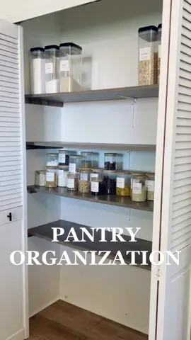 Spent too much money on containers for our pantry so I thought documenting the makeover would make me feel better.  #pantryorganization #pantrymakeover #pantrytransformation #foodorganization #organizedhome #organizewithme #organizedkichen 