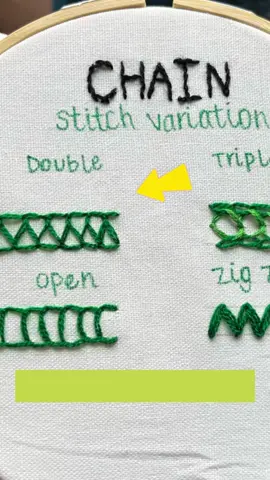 Let's make the double chain stitch! #embroiderytutorial #embroideryskills #handembroidery #handembroiderypattern