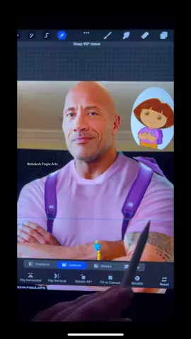 Replying to @ghostknight777 #therock as #doratheexplorer #fyp #art #dwaynejohnson 