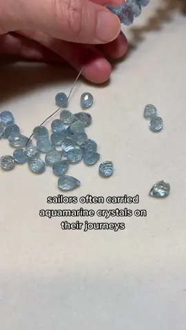 Aquamarine crystals used to be carried by sailors believing that the crystal would protect them from storms, sea monsters and other dangers of the sea. It’s also believed that the stone could bring good luck and prosperity. #aquamarine #aquamarinecrystal #aquamarinecrystals #aquamarinenecklace #aquamarinejewelry 