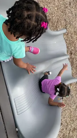my poor baby went straight for the multch😩 she was okay tho so its funny now lol #playground #multch #slide #sliding #playslide #kidsslide #park #atthepark #funday #playday #toddlers #dumbwaystodi #baby #makingmememories 