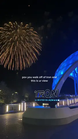 new fav firework spot 🤍 #disneyworld #disneytok #fyp #tronlightcyclerun #fireworks 