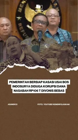 Menko Polhukam Mahfud MD menyatakan dalam waktu dekat pemerintah akan mengajukan kasasi terhadap kasus Koperasi Simpan Pinjam (KSP) Indosurya. Terlebih dahulu, akan dilakukan bedah kasus dugaan penipuan dan penggelapan dana oleh KSP Indosurya. #mahfudmd #menkopolhukam #kasusindosurya 