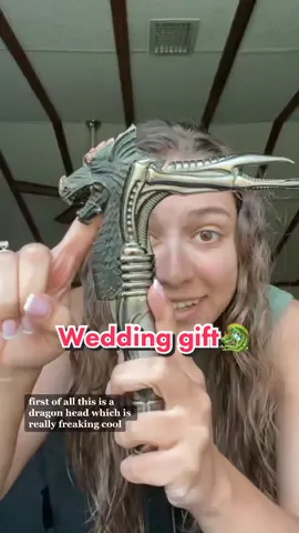 And the best wedding gift award goes to… #dragon #sword #swordtiktok #canesword #fantasytok #dragoncane #weddinggift 