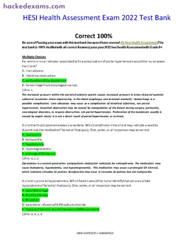 HESI Health Assessment Exam 2022 TEST BANK With 100% Correct Answers - HESI QUESTION BANK#hackedexams  #hesi #testbank