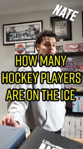 How many players are on the ice at once during a hockey game? 🏒 #cardcollector2 #sportscards #hockey 