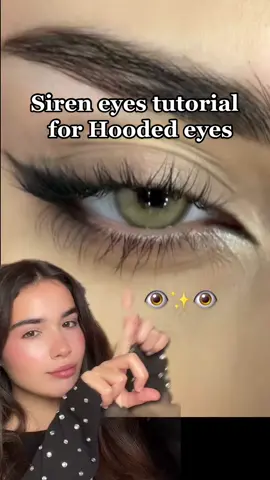 Siren eyes for hooded 👀 #makeup #sireneyestutorial #sireneyes #sireneyesmakeup #sireneyesforhoodedeyes #makeuptutorial #makeuphacks #greenscreen 