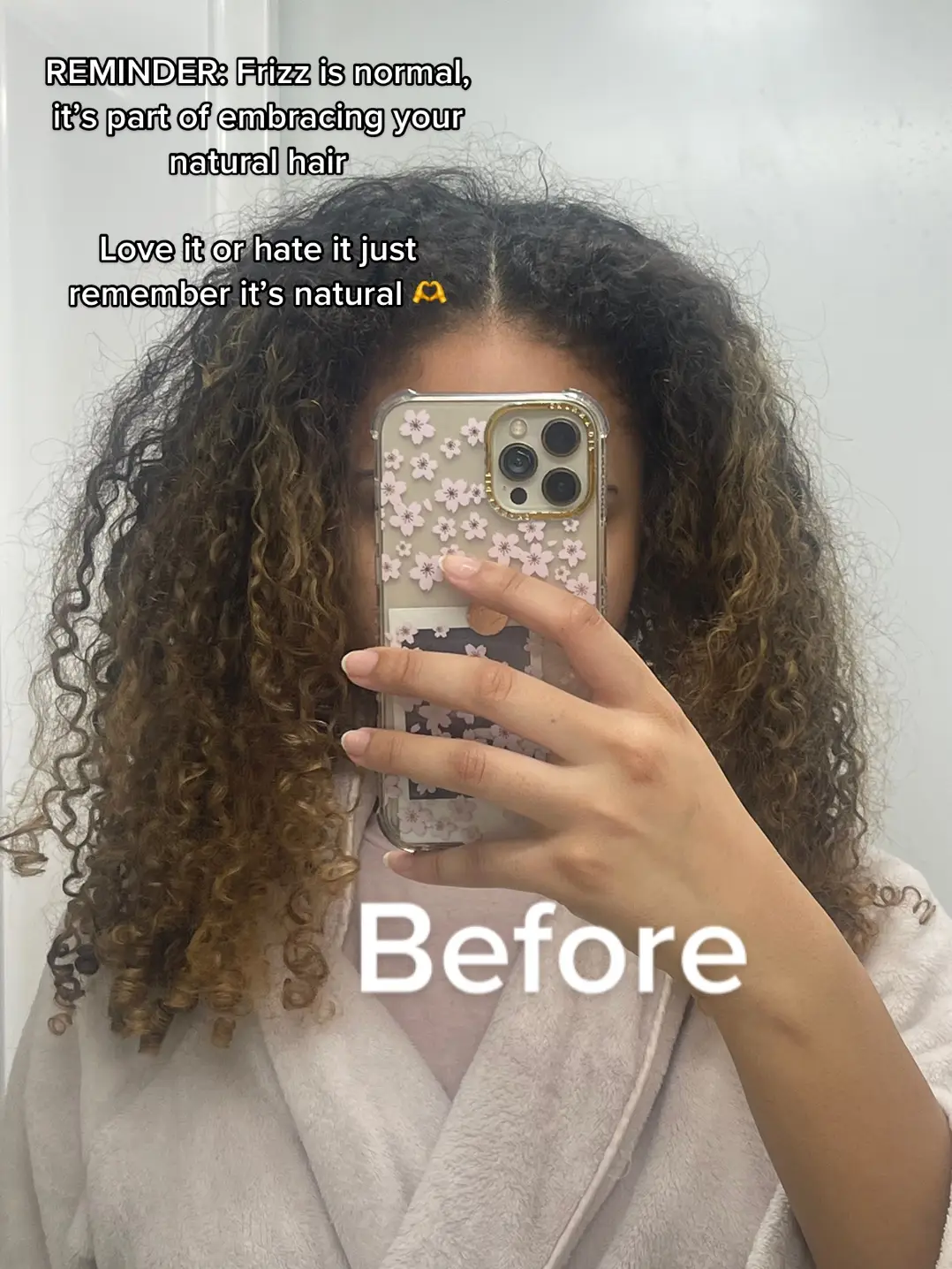 READ 😊: I’ve gotten so many comments from people complaining about frizz, so I want to put it out there regardless of what you see, everyone has frizz, from the moment my hair starts drying it’s Frizzing!! Frizz can be annoying but it is also beautiful it adds volume and character and so many other things.💞 This is my hair with just conditioner, I have many methods to enhance definition and reduce frizz but i wanted to show everyone what it looks like in it’s most natural form, and of course over the days, the after result is going to get crazier and crazier, this is just day one!!!  Don’t judge your hair based off others good hair days🫶 #frizz#frizzyhairz#frizzisnormala#embracethefrizzy#curlytok #foruo#foryouy#curlyy#curlyhairtipsy#curlyhaircheck3#type3hair #afro4#type4hair2#type2hair
