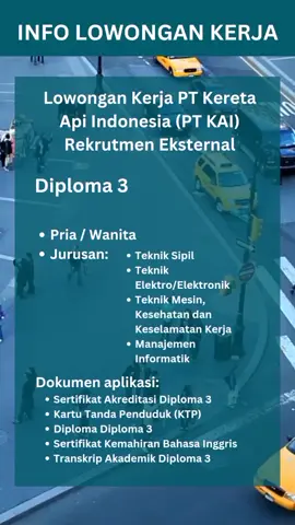 Lowongan Kerja PT Kereta Api Indonesia (PT KAI) Rekrutmen Eksternal keterangan lebih lanjut cek di link : https://bit.ly/3L3uEXo #lowker #lowkermalang #lowkerjogja #lowkertambang #lowkerindonesia #lowkersurabaya #lowkersurabaya #lowkerjakarta #lowkerplg #fyp #fypageシ  #fypage #fypシ 
