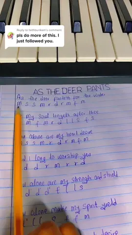 Replying to @faithbunkem Solfa notation / lyrics of as the deer panteth for water#fyp #hymn #trending #viral #hiddentreasure000 #fypシ #fypage #solfanotations 