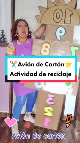 Te enseño cómo hacer un avión de cartón para jugar con los niños ; mientras reforzamos su motricidad gruesa ⭐ #maestras #reciclaje #carton #motricidadgrueza #numeros #avion #materialdidacticoparaniños #quetuull  #missbepsy  #actividadesparaniños #fypシ #aprendeconmissbepsy #fyp  #teenseñocomo #AprendeEnTikTok #maestrasdepreescolar👧🏻👦🏼💕🌈 #cosasdemaestras #paramaestras #lovientiktok #aprendeentiktok  #tipsdemiss #miraesto #lamaestra 