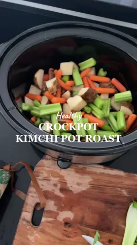 Dont come at me for lack of seasoning, it’s healthy, filling, and delicious which is the goal #crockpotrecipes #healthycrockpotmeal #slowcookermeals #healthyslowcookerrecipes #potroast #kimchirecipes 