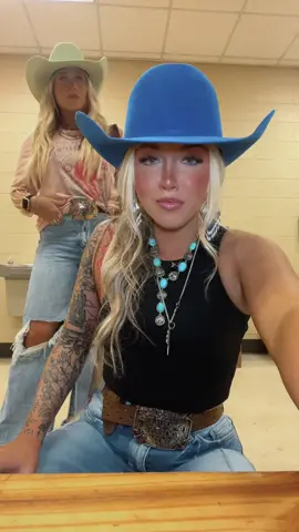 Missing my twin flame already.💙 @roughie.mcduffie #fyp #westernfashion #western #hats #westernfashioninfluencer #pbr #colorful #spring #springbreak #pbrbullriding #meganmoroney #punchy #blondes #country #buckles #rodeo #rodeoszn #morganwallen #fitcheck #OOTD #cowgirls #cowboysnation #cowboysnation #turquoise #leather #tattoos #loveyou #grow #grwm #cowgirlsoftiktok⚡️ 