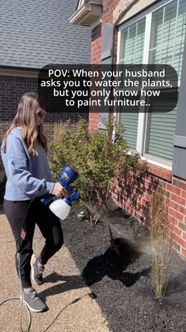 Paint sprayer or water hose? You tell me 😉 #homerightspraygun #paintsprayer #painter #furnitureflipper 