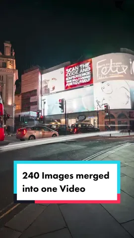 Timelapse of a busy Night at London’s Piccadilly Circus. 🇬🇧🌃  This video ist composed of 240 individual long exposure images! 🤯 #timelapse #photography #london #londonhotspots #londonlife #traveltiktok 