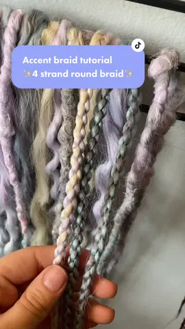 4 strand round braid turorial✨ #accentbraidtutorial #braidtutorial #braiding #4strandbraid #4strandroundbraid #dreadlocks #dreadextensions #fyp #tutorial #foryoupage #communityovercompetition  #fauxdreads #dreadextensions #MakeNightsEpic 