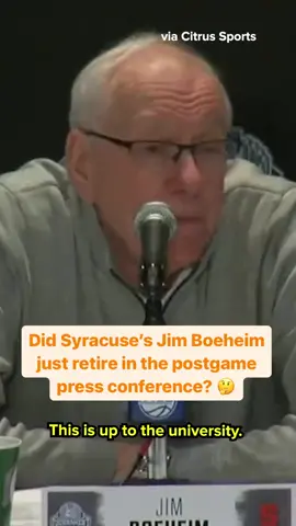 Jim Boeheim spoke to reporters postgame about whether or not he will retire 👀 #collegebasketball #cbb #syracuseorange #jimboeheim 