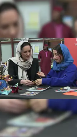 The #Prince and #Princess of #Wales visited Hayes #Muslim Centre and helped make origami cranes in a fundraiser for the #turkey #syria #earthquakes.