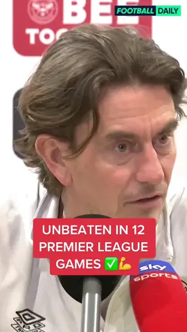 Thomas Frank on his unbelievable Brentford team as they are currently unbeaten in their last 12 Premier League games 🐝 #brenfordfc #PremierLeague #bees #footballtiktok 