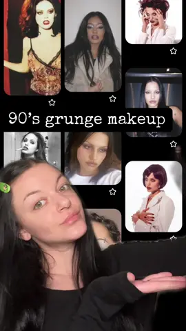 90s grunge look 🖤❤️‍🔥 #90smakeup #gabriettebechtel #grunge #grungemakeup #90s #greenscreen #cooltonemakeup 