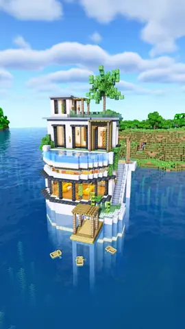 Circle ocean house palm tree from @airtugmc  #Minecraft #mcpe #minecraftserver #foryou 