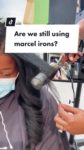 Who else still whips out their marcels and stove from time to time? 🙋🏾‍♀️  #oldschool #dcsalon #arlingtonva #salonowner #hairstylisttok #hairstylistsoftiktok #dmvhairstylist 