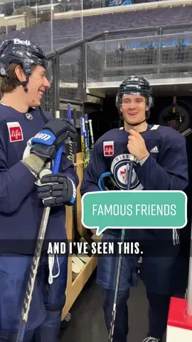 Needed to know who has the most famous friend 😂 #NHL #hockey 