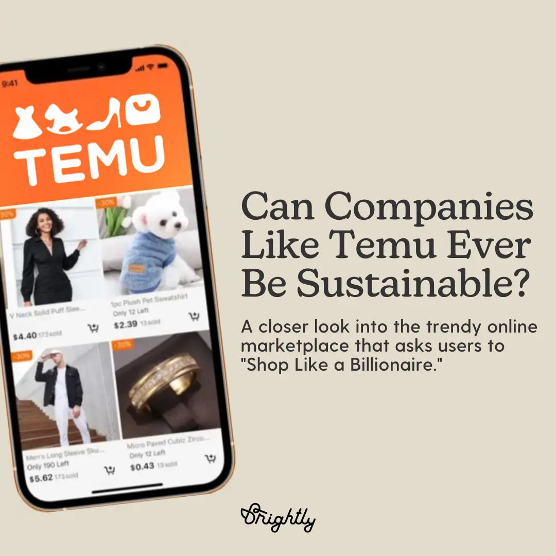 After countless TikTok hauls and a viral Super Bowl commercial, Temu is trending. But what exactly is the online marketplace—and can companies like this ever be sustainable? Here's what you should know before making a purchase. Pro tip: Before buying new, always ask yourself if you can instead use what you already have at home—or if you can borrow from a friend. If not, visit your local secondhand shops or try to source what you need from a sustainable brand. Link in bio to learn more! #livebrightly #temu #fastfashion #Sustainability #greenwashing #temusuperbowl #temuhaul #temuhauls #temureview #temureviews #temubrand #temuhaulreview #temuhaulshopping #temuhaulforyou #onlinemarketplace #shopslow #slowfashion #slowshopping #consciousconsumerism #liveslow