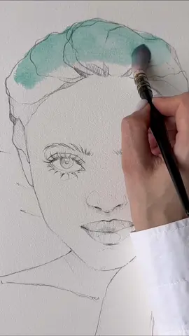 How to draw fashion portrait 💙 #watercolorpainting #howtodraw #meditation #art #ideasforpainting 
