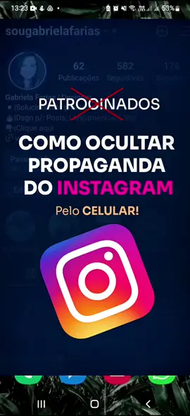 #tiktok  COMO OCULTAR PROPAGANDA DO INSTAGRAM pelo Celular. #instagram #tutorial